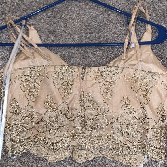 B Darlin Homecoming gold two piece mini dress - Picture 4 of 5